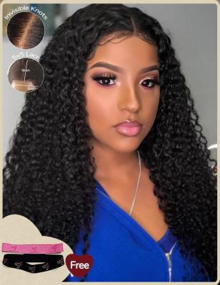 China 5x5 Pre Everything Curly Human Hair Bundles Burmese HD Lace Closure Wig for sale