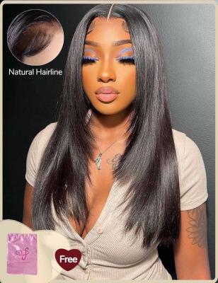 China 5x5 Bye Bye Knots Glueless Lace Wigs Glueless Straight Wig With Plucked Hairline for sale