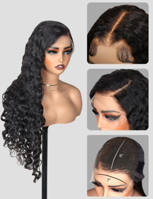 China 7x6 Water Wave Bye Bye Knots Wig Wear And Go Glueless Wigs With Natural Hair Line for sale