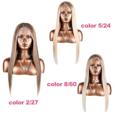 China Brown Straight Lace Front Wig 13x6 Hd Transparent Lace Wig Color Wigs for sale