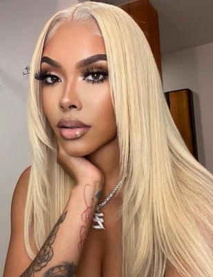 China 613 Blonde Straight Hair Bundles With Closure 4x4 Transparent Invisible Lace Closure for sale