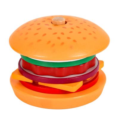 China Preschool Eductional Toys New Style Hot Selling Wooden Sensory Toy Encouraging Kids Exploration Sandwich Hamburger Toy for sale