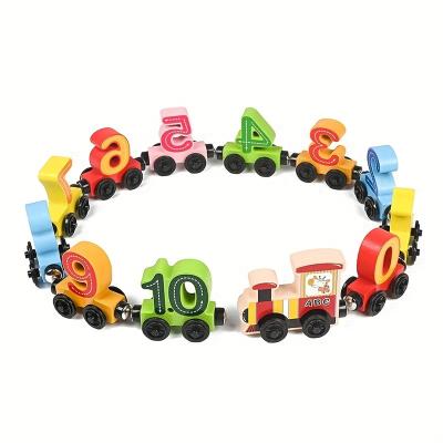 China Preschool Eductional Toys High Quality Wholesale Natural Wood Educational Toy Children Magnetic Small Train for sale