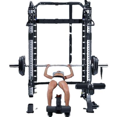 China Eco-Friendly Fitness Home Heavy Duty Squat Rack Adjustable Multi Function Gym Blacksmith Machine for sale