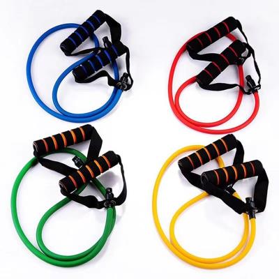 China Polyester + Latex Yarn Resistance Bands Yoga Gym Exercise Booty Hip Chest Expander Double Tubed for sale