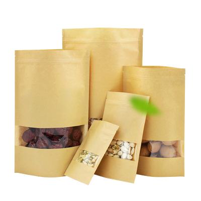 China Moisture Proof Customized Kraft Paper Bag Stand Up Pouch With Zipper For Tea Food Packaging for sale