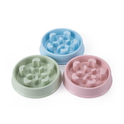 China Sustainable Plastic Food Feeding Dishes Dog Feeder Interactive Anti-Clogging Slow Bowl for sale