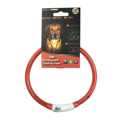 China Lights Dog Collar USB Rechargeable Glow For Night Safety LED Dog Collar for sale