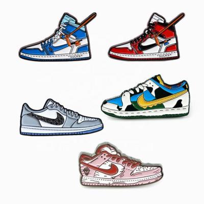 China Worldwide Soft Enamel Shoe Lapel Pin Cheap Promotional Shoe Pins Fashion Design Metal Sneaker Pin for sale