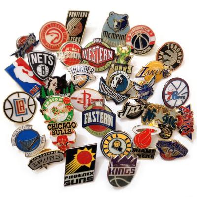 China Worldwide Metal Emblem Wholesale NBA Pins Custom Sports Badges Trade Pins Custom Metal Pin for sale