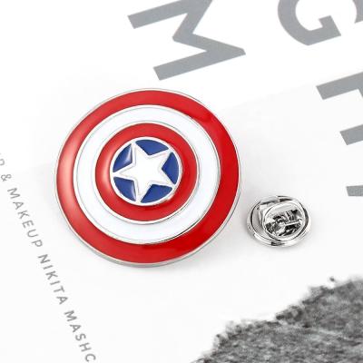 China Around The World Custom Marvel Pins Christmast Ornaments Captain America Shield Custom Pin Badge Enamel for sale