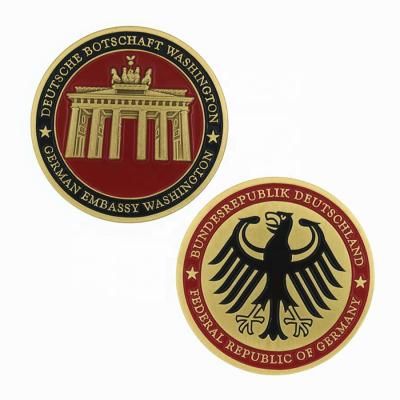 China Global German Embassy Coin Maker Custom Antique Brass Custom Metal Game Coins Challenge Coin Custom for sale