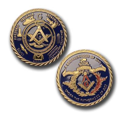 China Global Crafts Factory Wholesale Metal Cheap Custom Coins Masonic Coin Challenge Coin Masonic for sale