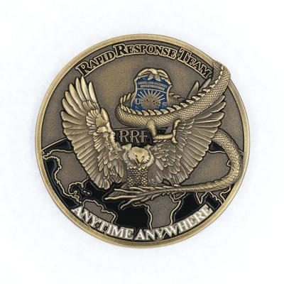 China Global Factory Price Souvenir Challenge Coins Custom Antique Brass 3D Coin for sale