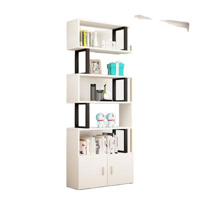 China (Other)Adjustable Shelf Product Display Rack Cosmetics Shelving Rack With Single Door Storage Rack Arc Iron Shelf for sale