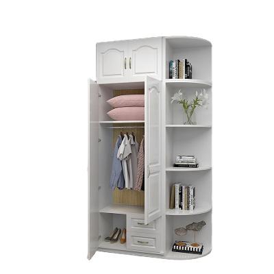 China Simple Modern Expandable Wardrobe Bedroom Sliding Door All Board Eco-Friendly Multi-Layer Wardrobe Without Paint Sliding Door for sale