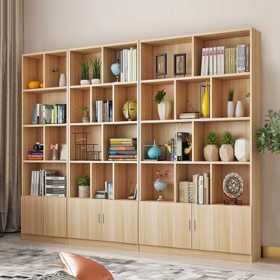 China (Other) School Adjustable Bookcase With Free Door Storage Cabinet Study Modern Minimalist Wooden Shelf Combination Floor Storage Rack for sale