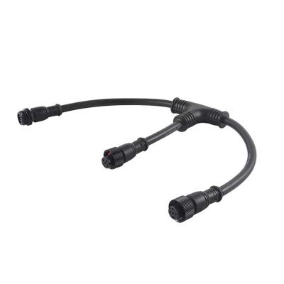 China Automotive T-Shaped Waterproof Splitter 2 3 Way Three Way Connectors Cables 4 Pin Waterproof Cable For Outdoor Lighting for sale