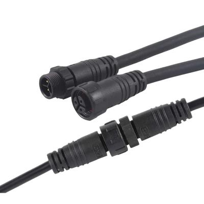 China M12 4Pin IP68 Waterproof Automotive Connector 18AWG 20CM LED Cable Connector for sale