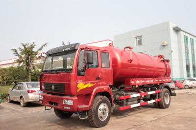 Chine Camion rouge de retrait de l'égout 4×2/camions septiques de vide avec le réservoir M3 du volume 10 \ à vendre