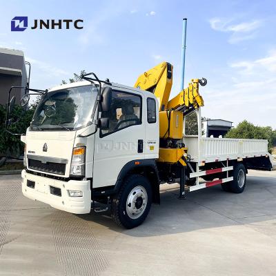 China New Or Used Truck Mounted Crane HOWO Cargo Tow Crane Truck with Ladder 10 Tons Telescopic Extend Boom Truck for sale