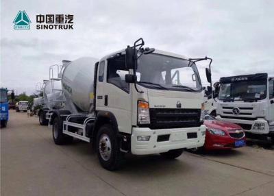 China Howo 4x2 4CBM Mini Concrete Mixer Truck met Witte Kleur is Klaar in Fabriek Te koop