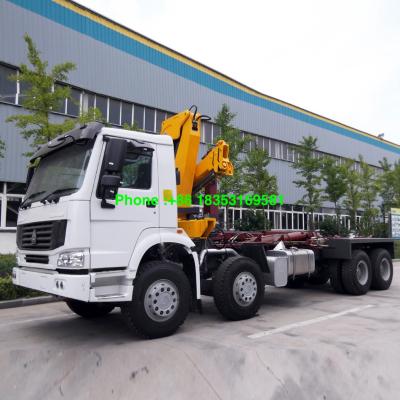 중국 10T 6500mm 화물 상자 Sinotruk Howo7 트럭에 의하여 거치되는 기중기 판매용