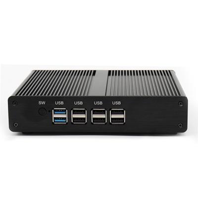 China Fanless+Aluminum J1900 J1800 Alloy Metal Micro Case Computer With 2 HD Dual LAN PC Window s 10 Mini Desktop PC for sale