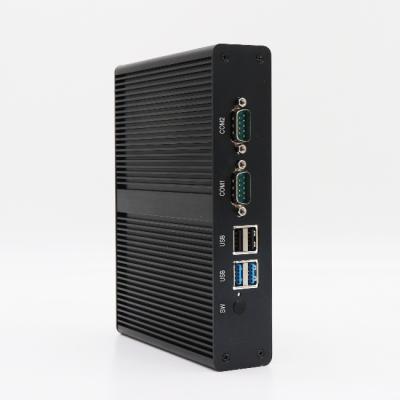 China Fanless+Aluminum Alloy Metal Case Linux OS Desktop PC J1900 With hd 2 COM Ports Industrial 12V Fanless Embedded Mini PC for sale