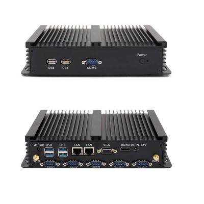 China Fanless+Aluminum Alloy Metal Case COM Fanless Multi Lans PC Linux Computadora Doubles Mini Set i5 5200U Desktop PC Industrial for sale