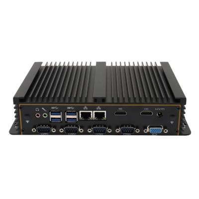 China Fanless+Aluminum alloy metal case cheap price recessed i3 6006u computer industrial fanless mini pc with serial-parallel port for sale