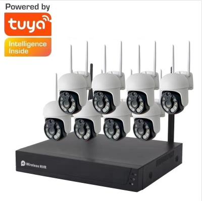 China PAN-TILT TUYA Smart Life 3MP 8CH Outdoor Dome Ptz Surveillance Security Alarm CCTV Wireless System Camera For Homes for sale