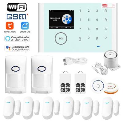 China WiFi+GSM+GPRS 3 IN 1 433MHz Wireless Network Smart Alarm System Home Security With Tuya Remote APP AMST0102 for sale