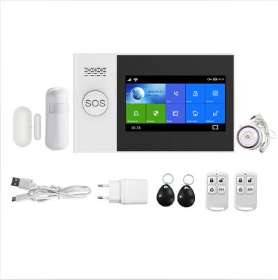 China Regis Tuya Touch Screen Burglar System Indoor Room Alarm Gprs GM/M Wireless Alarm System Kit Wifi Smart Home Security for sale