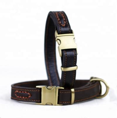 China Custom Viable Dog Collar Pet Training Collar Cowhide Leash Dog Pet Collar for sale