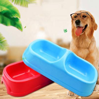 China High Quality Sustainable Plastic Double Bowl Pet Water Bowl Pet Feeding Bowl for sale