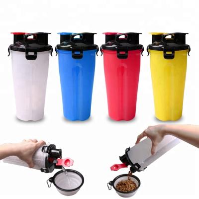 China Sustainable 350ML Outdoor Portable Pet Food Water Bottle Folding Rolls Plastic Pet Water Bottles for sale