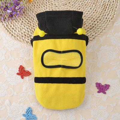 China Viable Warm Small Dog Costume Cute Pet Dog Hoodie Bee Shape Cat Clothes for sale