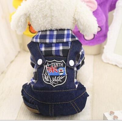 China Viable Wholesale Cowboy Shirt Pet Clothes Quadruped Dog Pet Clothes for sale