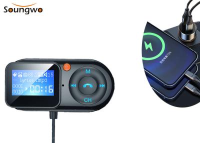 China 5V 2.4A Handsfree Car Kit FM Transmitter Noise Suppression 10m Operating for sale