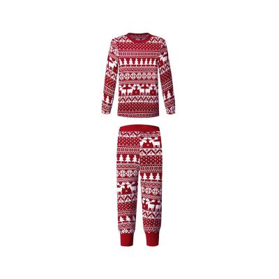 China Thermal Homewear Autumn and Winter Print Nightgowns Fashion Parent-child Long Sleeve Casual Christmas Pajamas Suit for sale