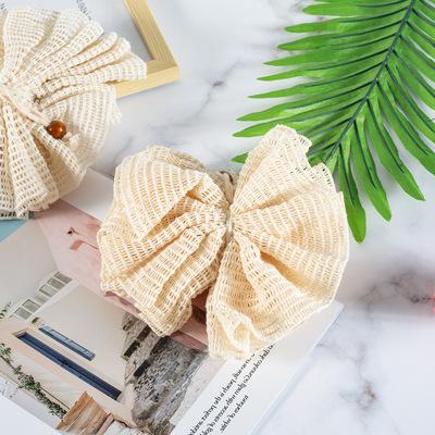 China Eco Exfoliating Tissues Washing Natural Ramie Shower Sponge Bath Scrubber Ramie Body Bath Pouf Natural Ramie Sponge for sale