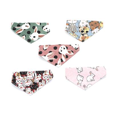 China Siicoo Custom 100% Cotton Printing Logo Multicolor Pet Dog Bandanas Viable Scarf With Collar for sale