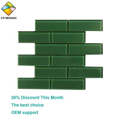 China Glossy Glass Parquet Foshan Sea Green Slab Design For Bathroom Wall Decoration for sale