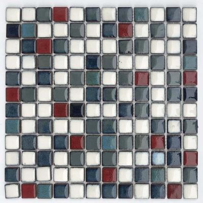 China Foshan factory best quality acid proof mix color porcelain mosaic pool tile red blue white ceramic building material for sale