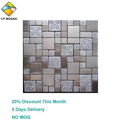 China Parquet Foshan 300x300 Stainless Steel Mosaic Wall Slab Design for sale