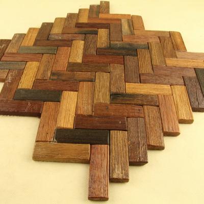 China China Parquet Mosaic Flooring Wall and Floor Decoration Fishbone Wooden Mosaic Slab for sale