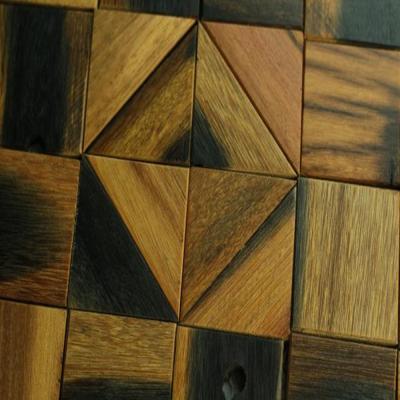 China Interior wall wood decorative background wall decoration parquet wall gold color mosaic panel wood mosaic for sale