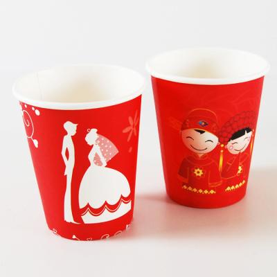 China Chinese Style Disposable Double Happiness Cola /coffee/tea Paper Cups /wedding Party Used for sale