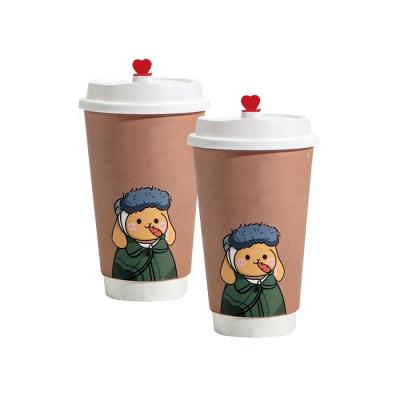 China Factory Price PE Coated Paper Cup Disposable Wall Double Gray for sale